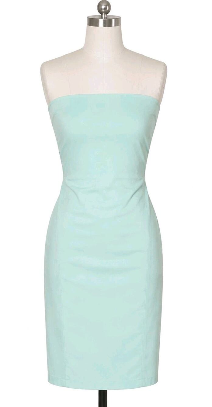 GAP Strapless Aqua Blue Sheath Pencil Dress Womens 0 Vtg Y2k